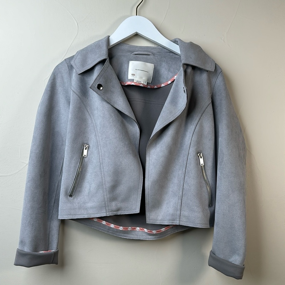 Anthropologie Jacket Blue/Grey XS Suede
